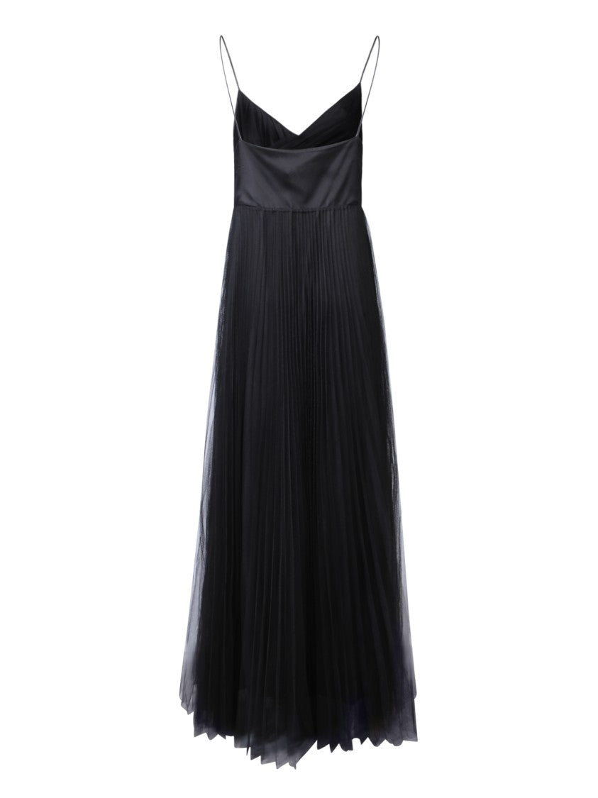Fabiana Filippi Black Pleated Tulle Dress