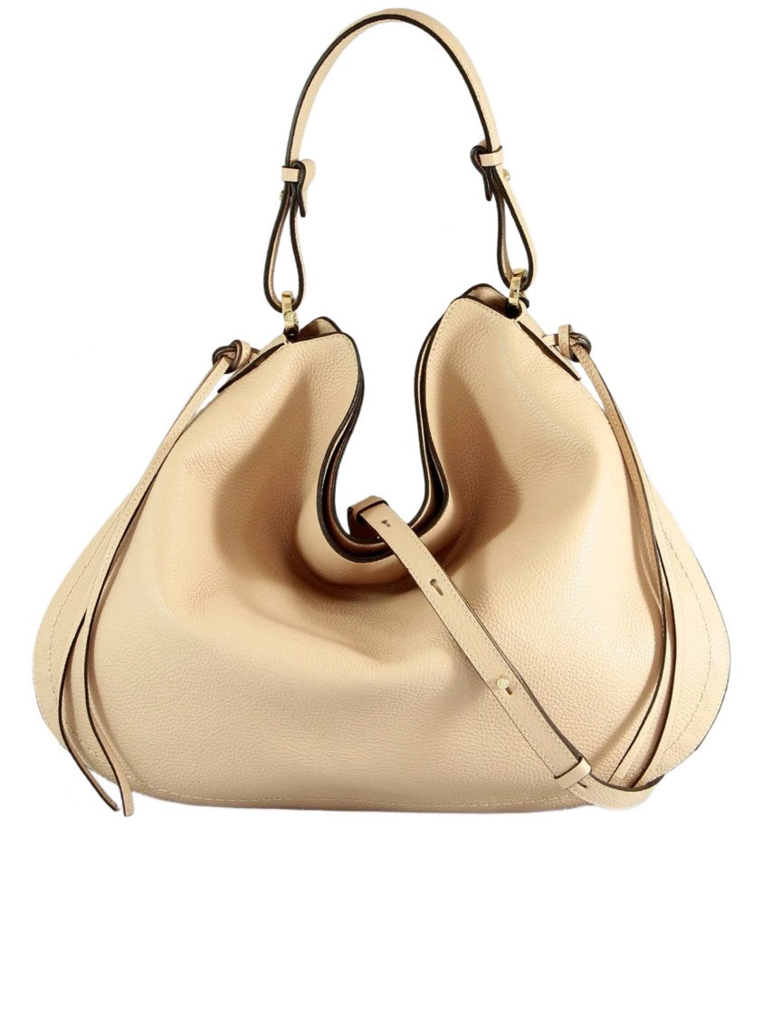 Loristella Beige Carola Pebbled Slouchy Handbag