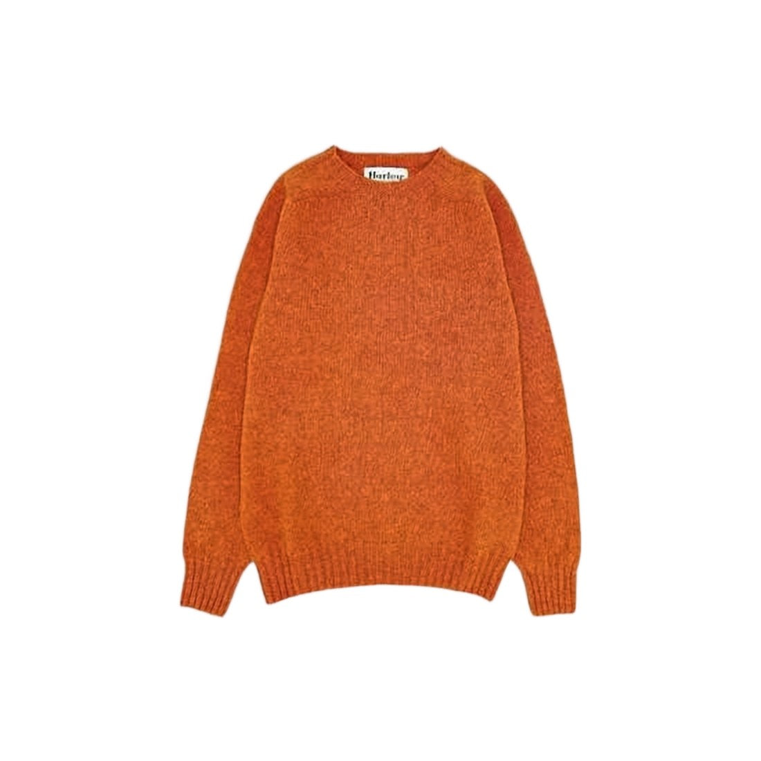 Harley Of Scotland Crew Neck Wool Sweater With Ribbed Cuffs