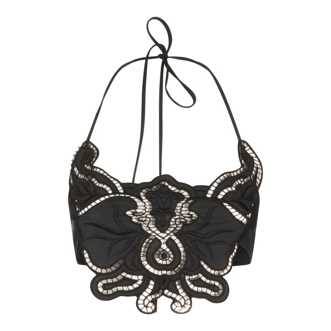 Blumarine Black Lace Cropped Top