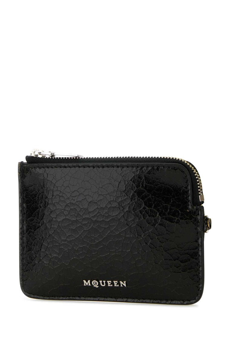 Alexander Mcqueen Black Leather Card Holder