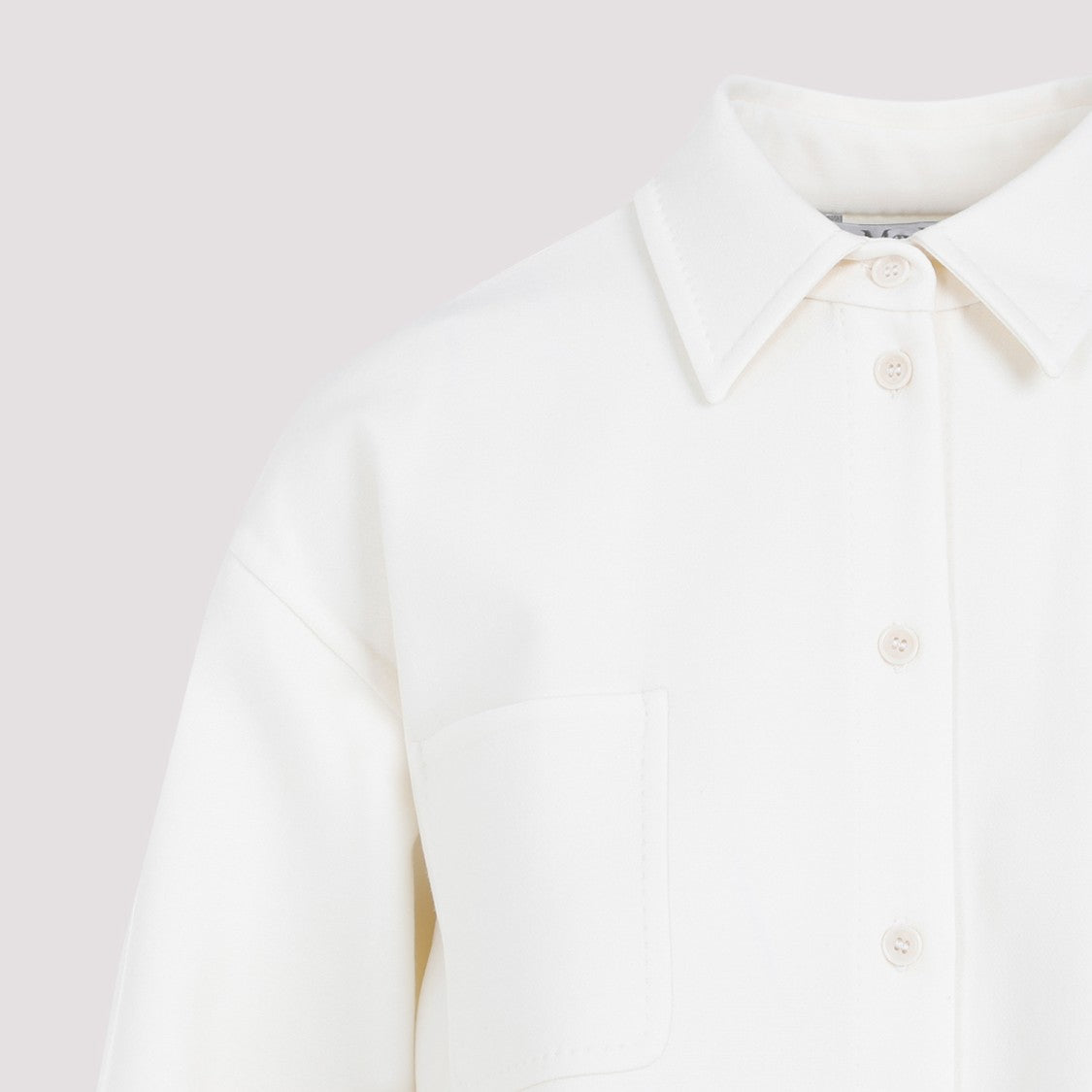 Max Mara Tirolo White Virgin Wool Shirt Jacket
