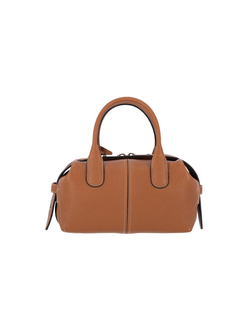 Tod's Brown Calfskin Top Handle Shoulder Bag