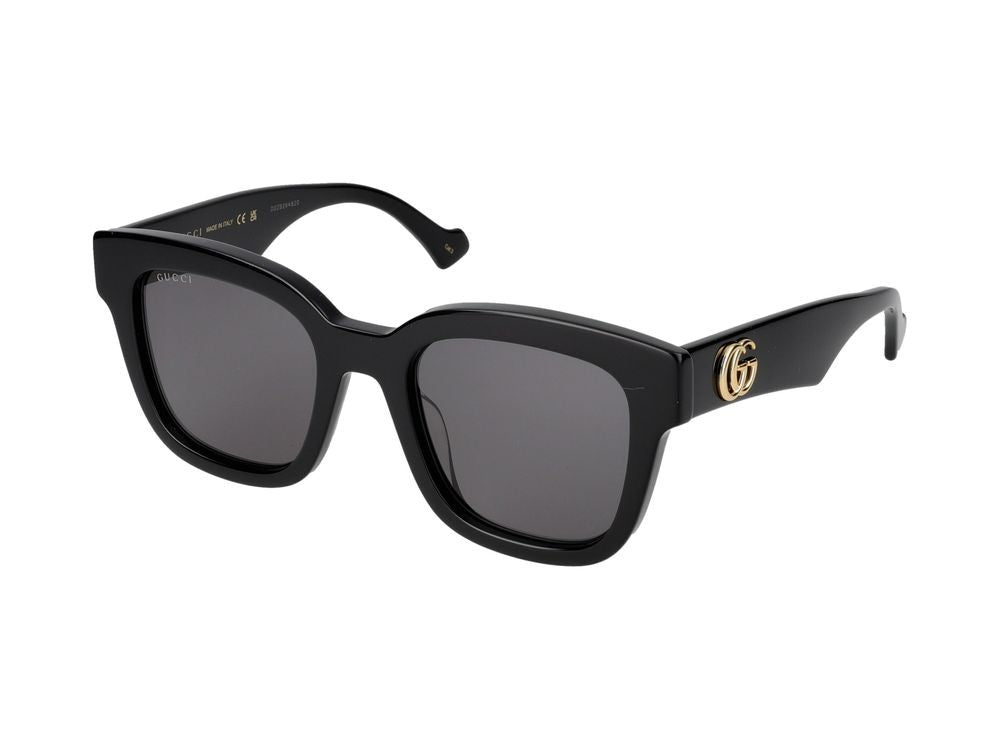 Gucci Black Gold-Tone Oversized Square Sunglasses