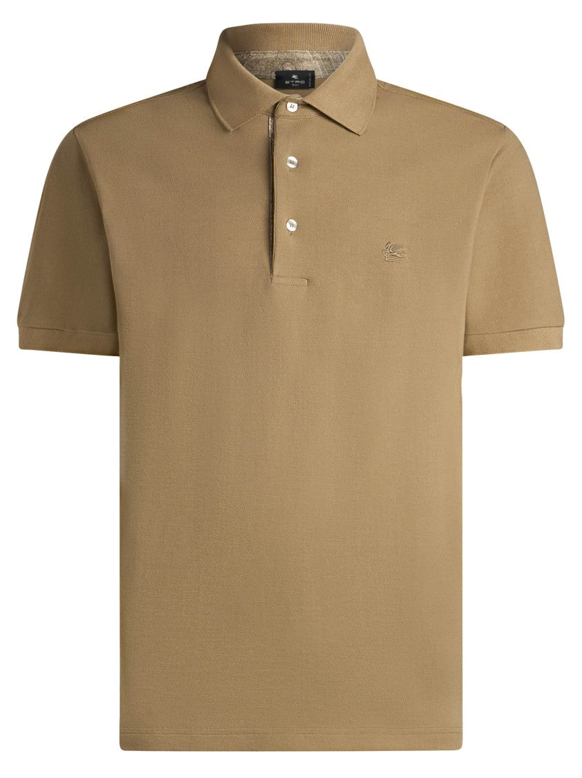 Etro Beige Cotton Pique Polo Shirt