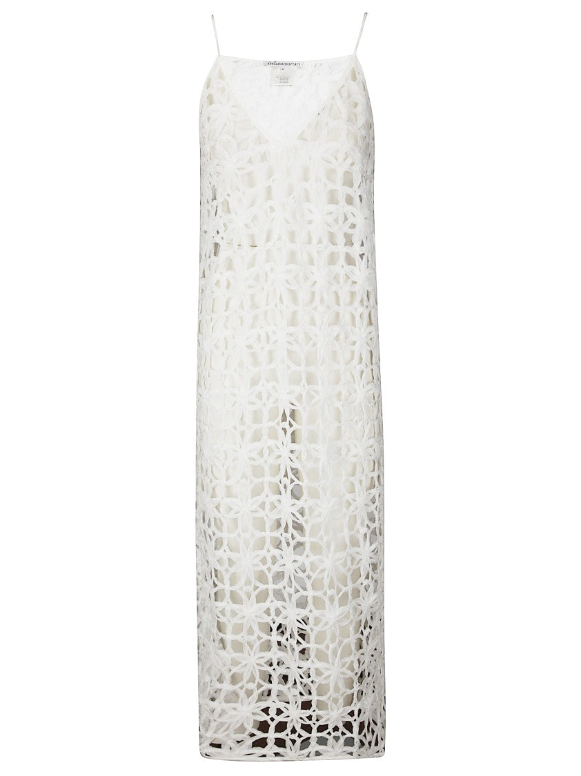 Stefano Mortari Floral Embroidered Top With Net-Like Effect