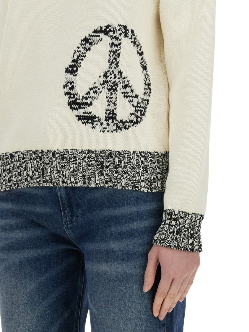 Moschino Relaxed Fit Sweater With Unique Inlay Pattern
