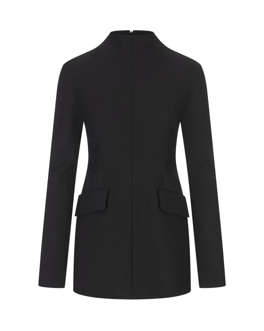 Sportmax Fitted Raised Collar Virgin Wool-Blend Jacket