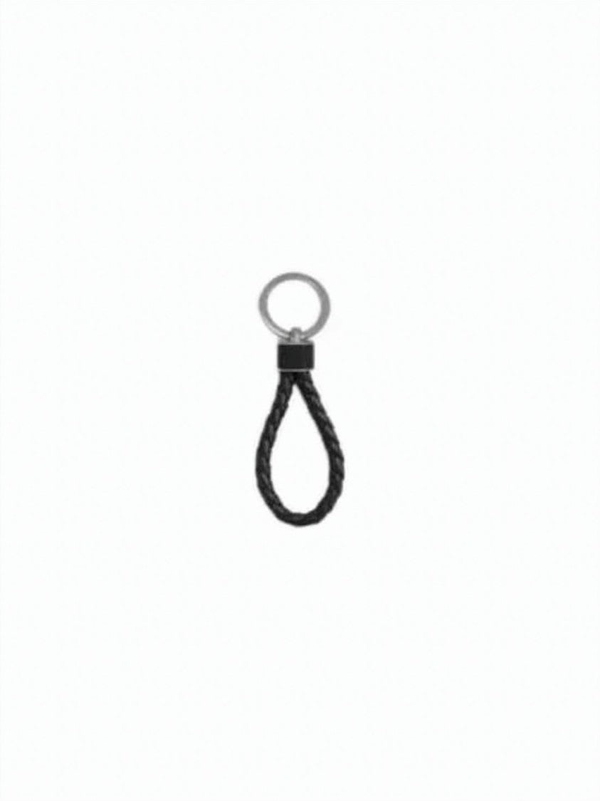 Bottega Veneta Braided Lambskin Leather Keyring With Metal Ring