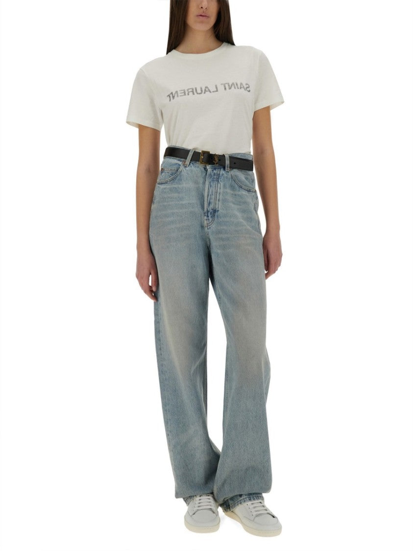 Saint Laurent "Baggy Long V-Waist Jeans