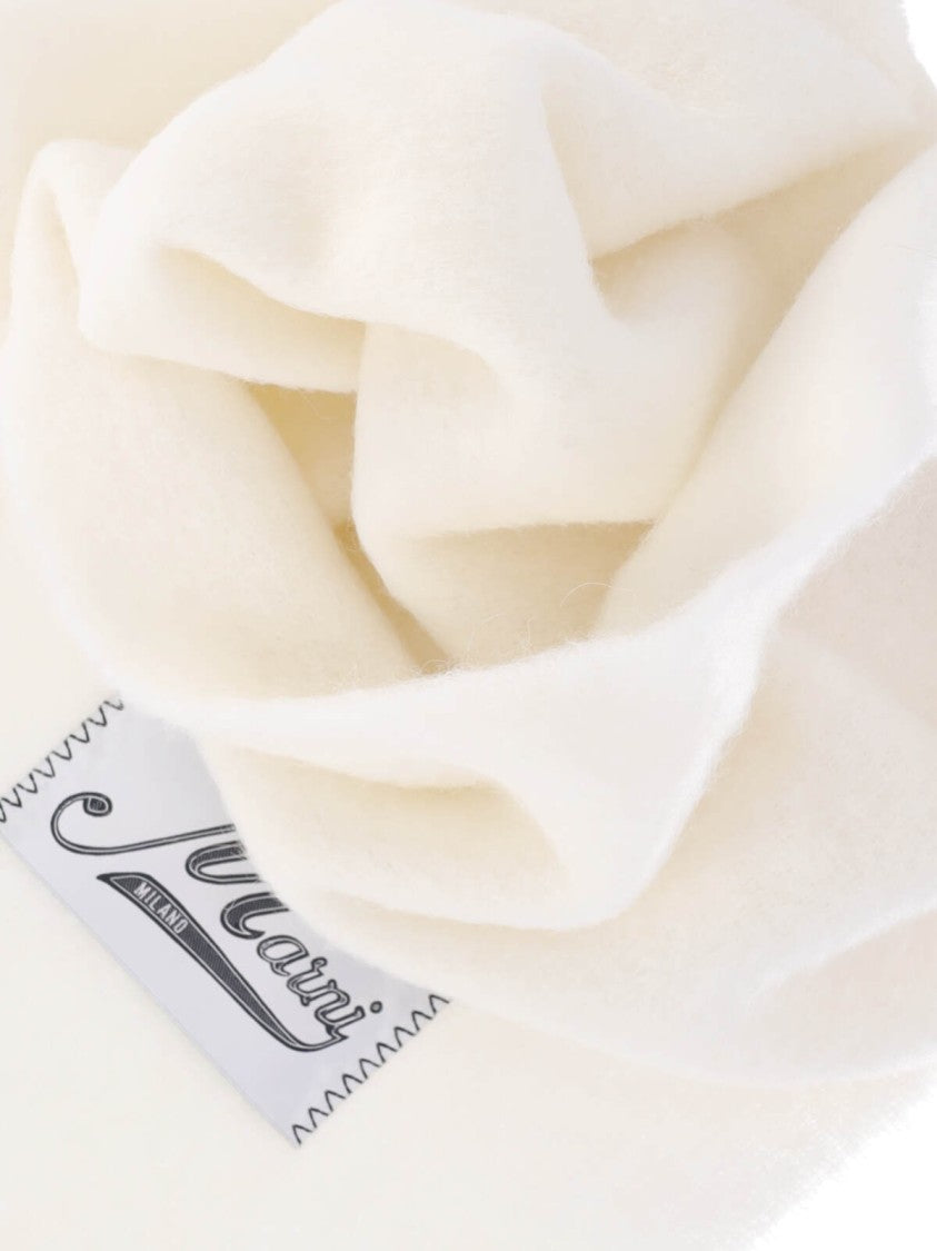 Marni White Scarf With Fringe Edges