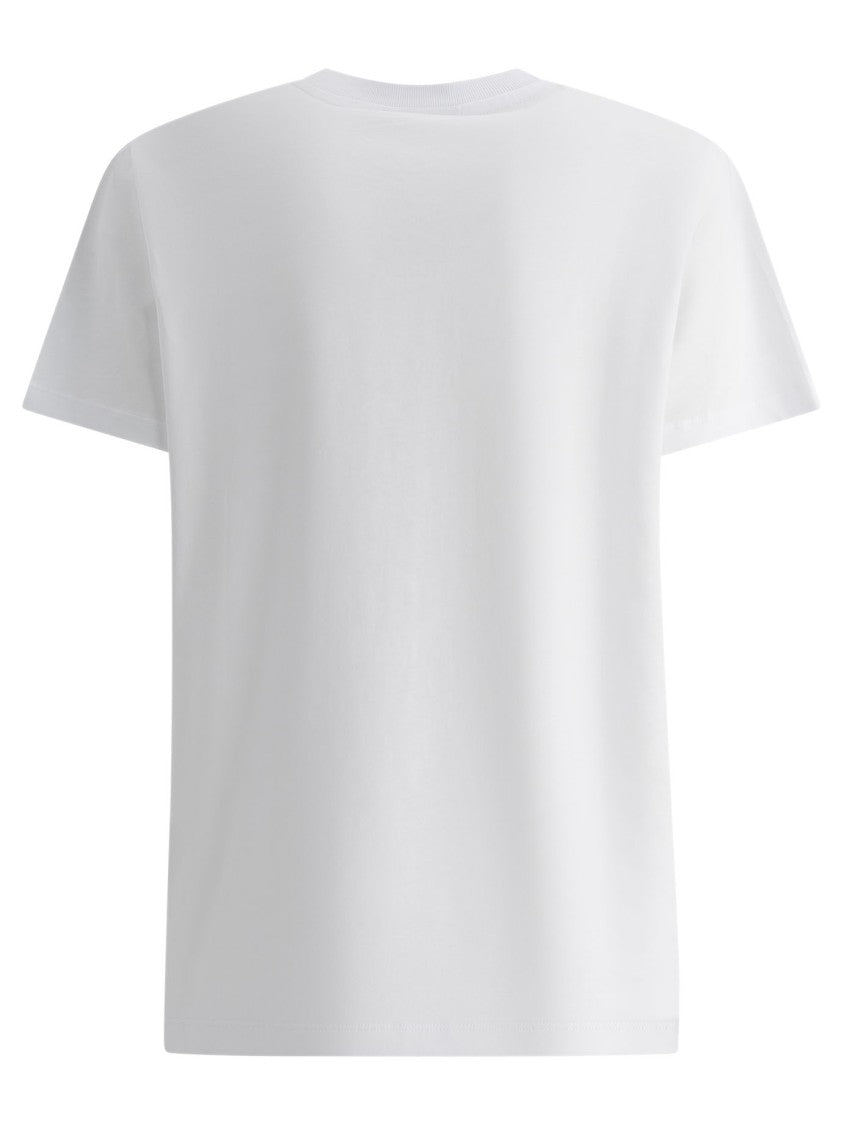 Ganni Graphic Print Cotton T-Shirt With Reinforced Crew Neck