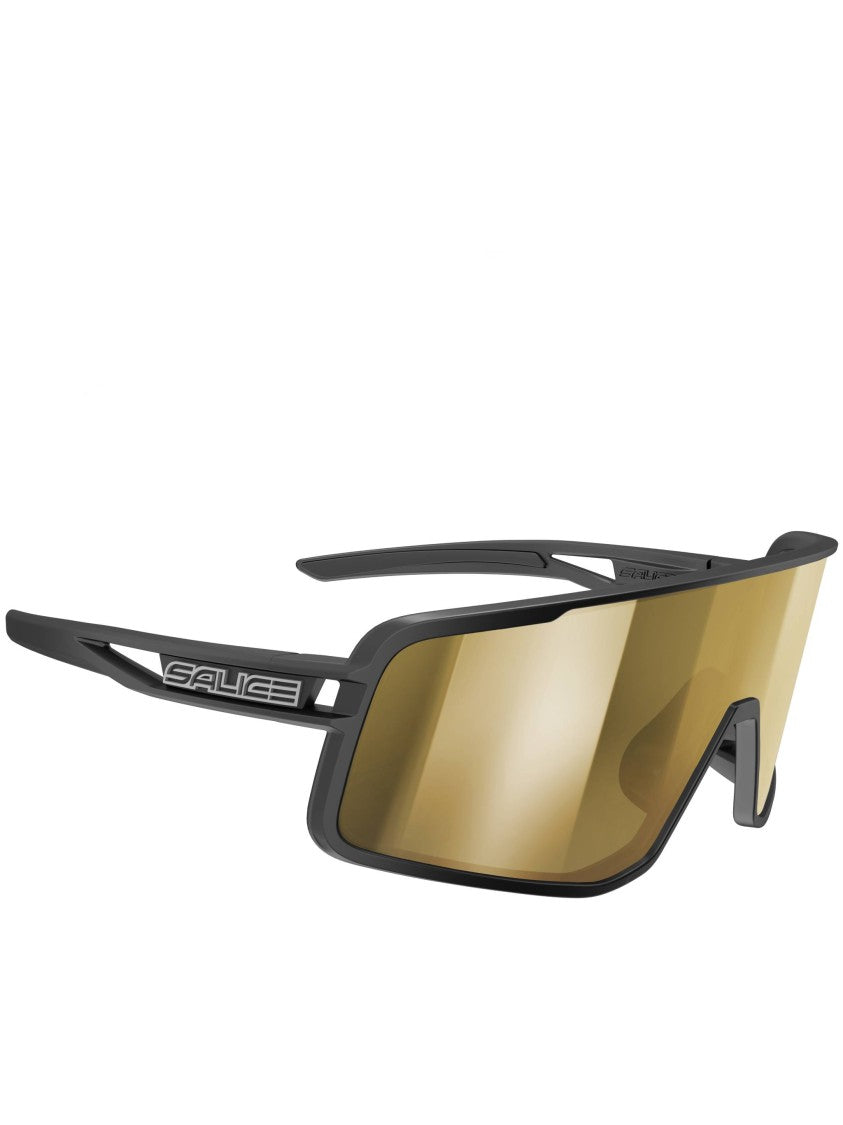 Salice Matte Black Angular Frame Sunglasses