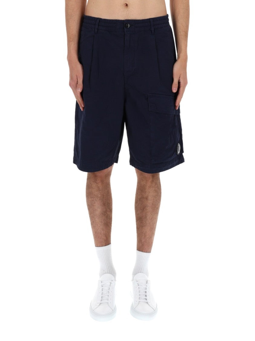 C.P. Company Dark Navy Boxy Multi-Pocket Cotton Shorts