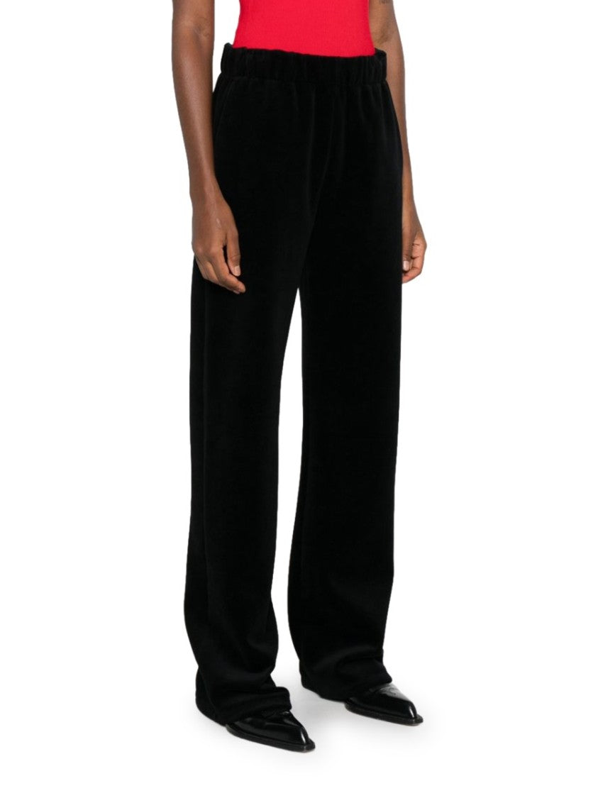 Golden Goose Black Cotton-Blend Wide Leg Trousers