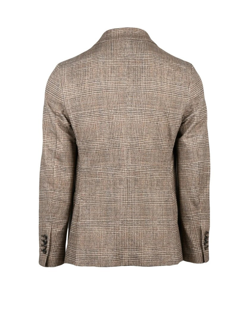 Circolo 1901 Double-Breasted Checkered Jacket With Wide Lapels And Patch Pockets