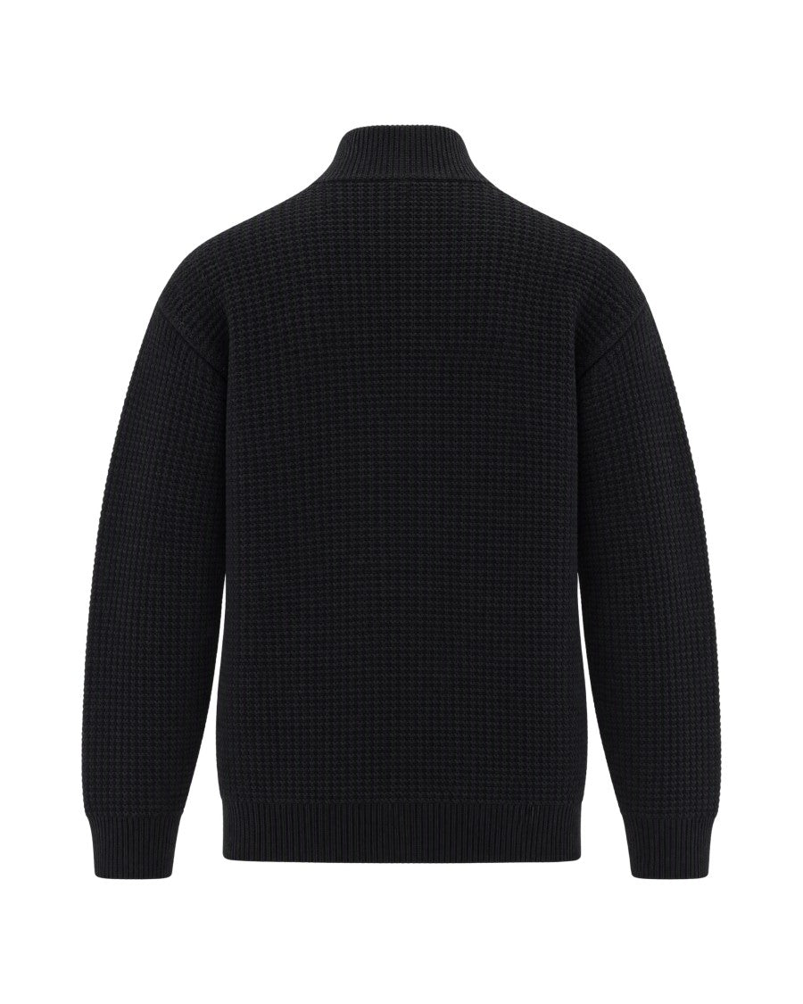 Lacoste Lightning Chine Textured Wool-Blend Half-Zip Sweater