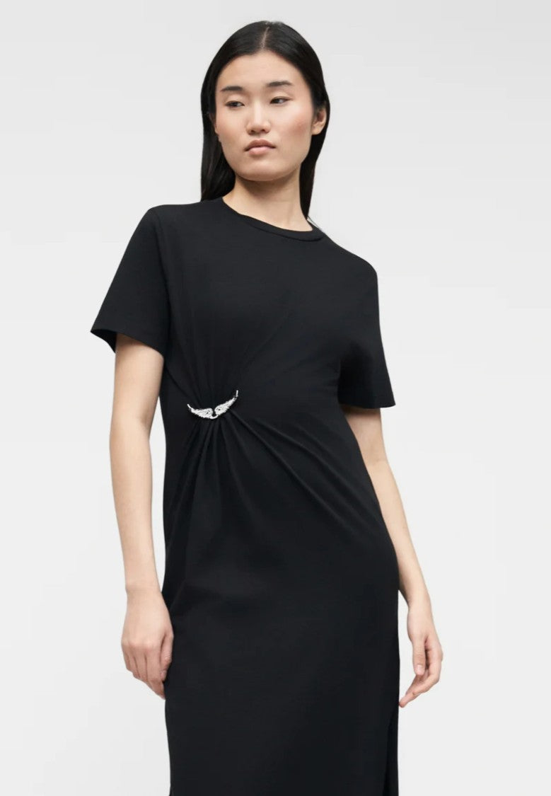 Zadig & Voltaire Mid-Calf Midi Dress With Gathered Waist