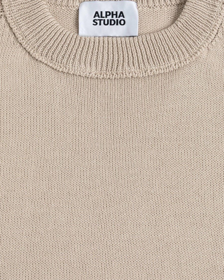 Alpha Studio Rope Crew Neck Sweater