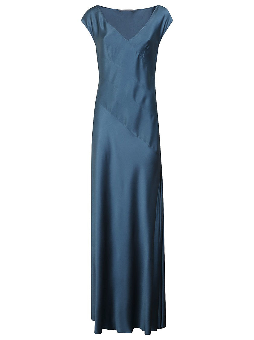 Alberta Ferretti Flowing Maxi Dress With Cap Sleeves