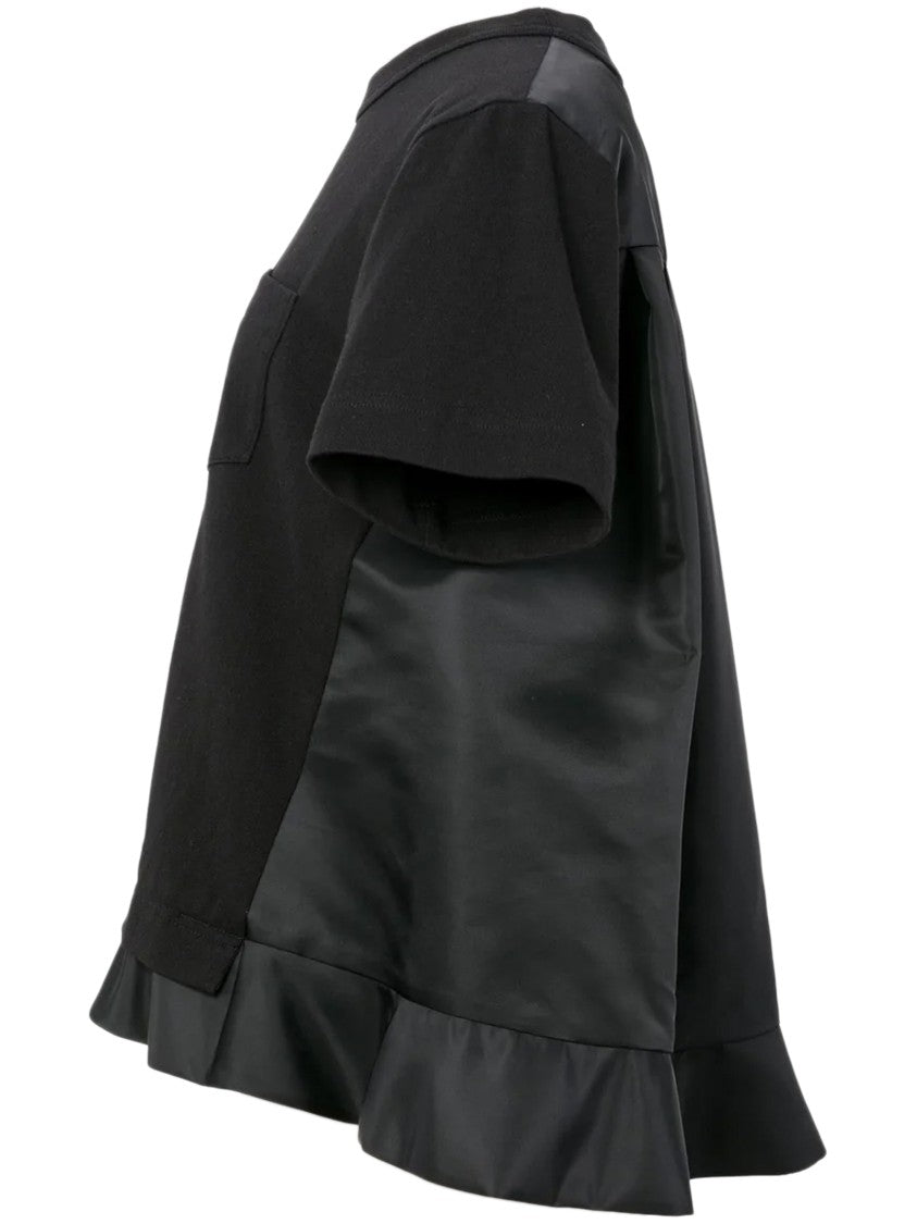 Sacai Nylon Twill And Cotton Jersey T-Shirt