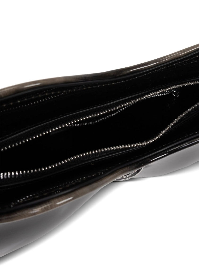 Diesel Black Play Double-D Sculptural Glossy Handbag