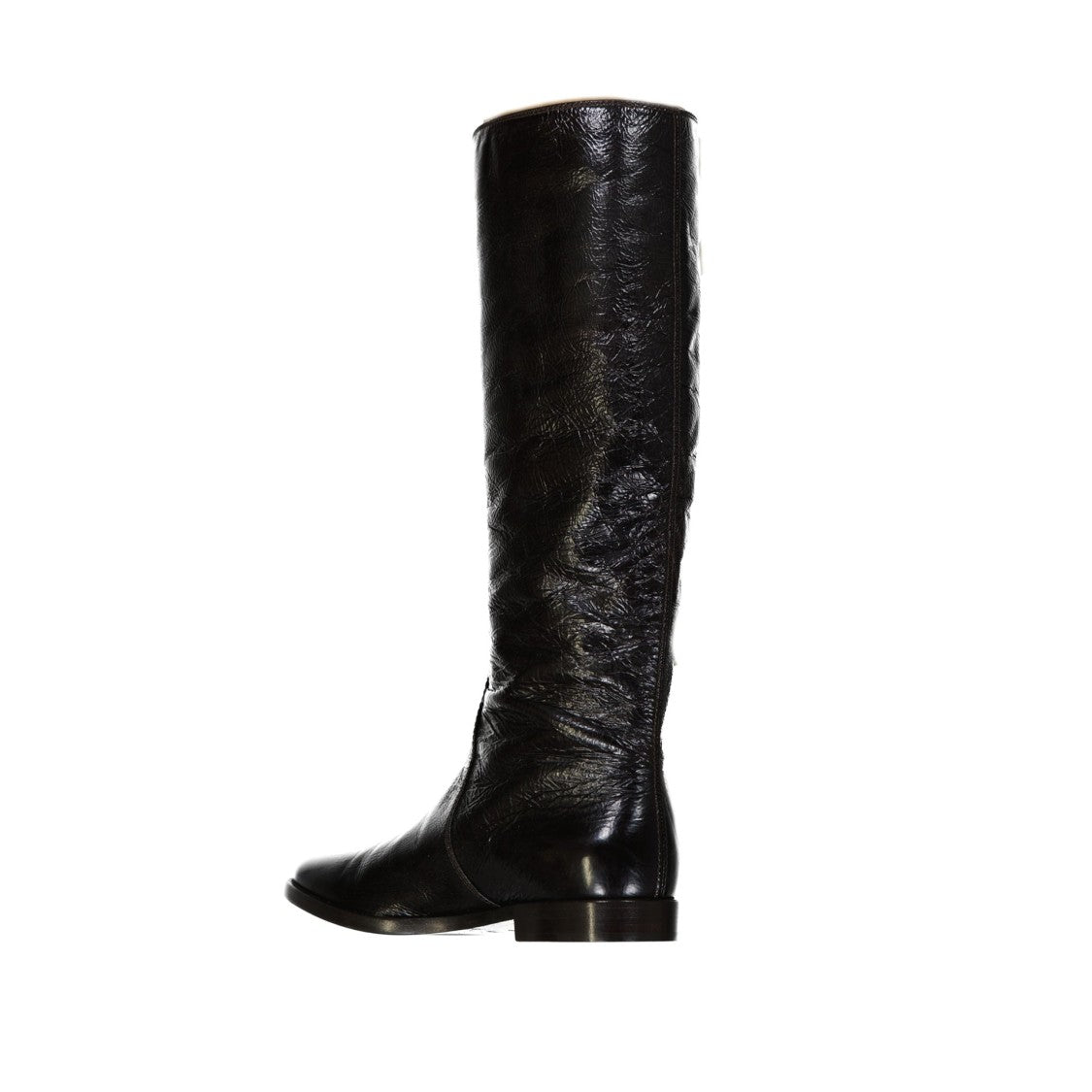Sergio Rossi Leather Boots With Patent Finish