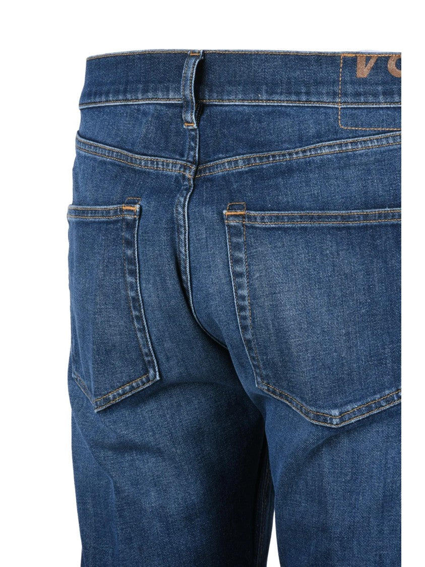 Dondup Blue Icon Zip Regular Fit Stretch Jeans