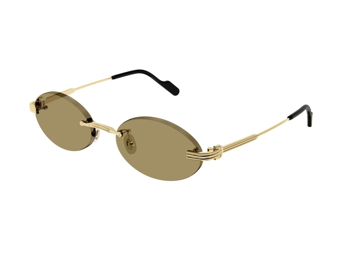 Cartier Gold Ct0615s Rimless Round Sunglasses