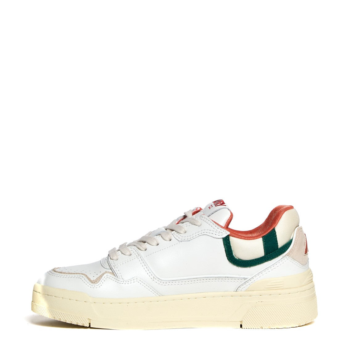 Autry White Leather And Forest Suede Sneakers