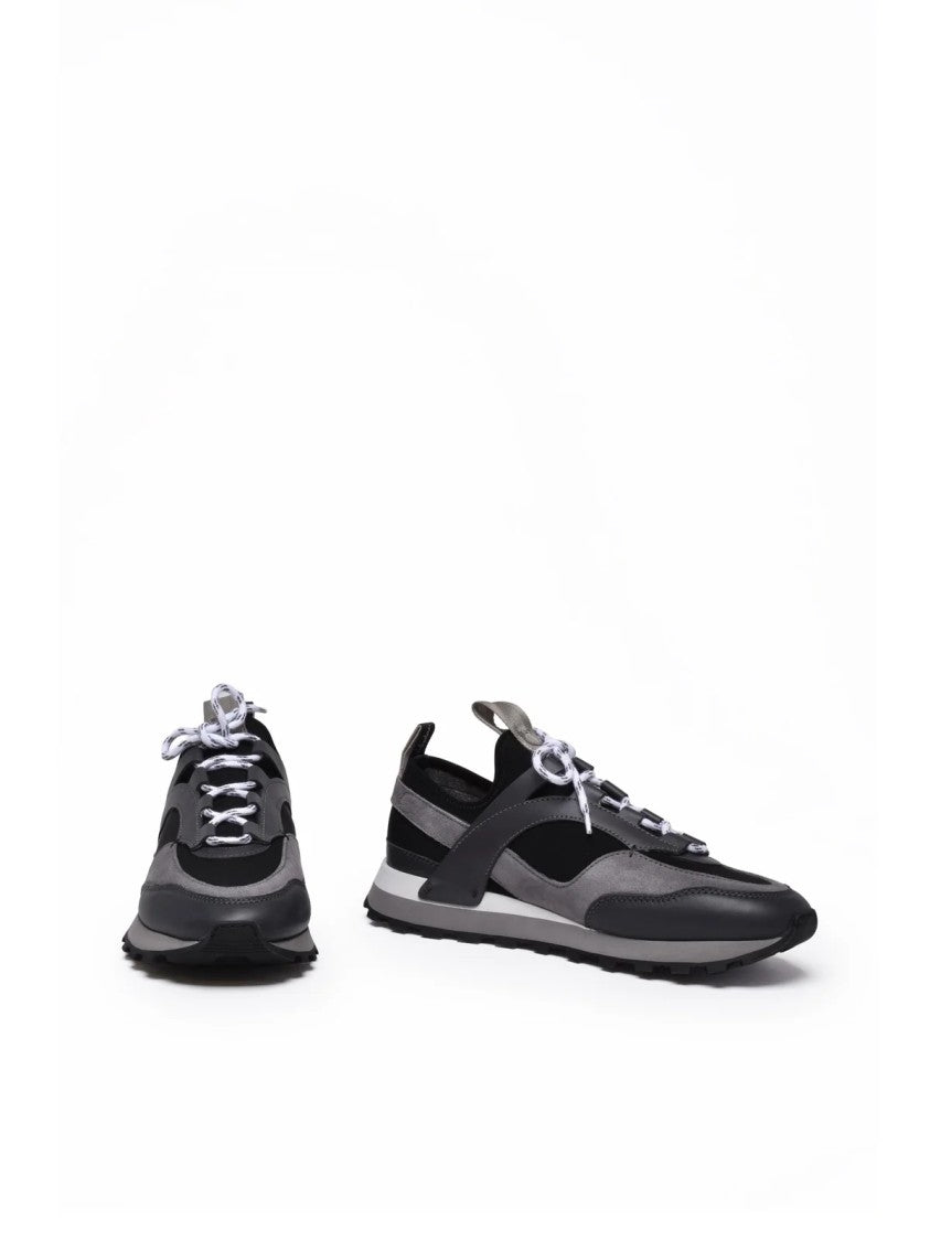 Salvatore Ferragamo Indy Leather/Other Fibers Sneakers - Grey/Black