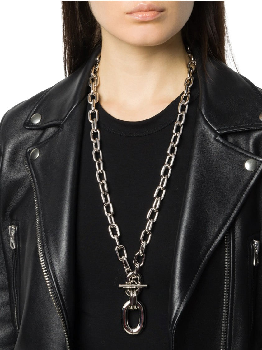 Rabanne Silver Chain Necklace With Bold Toggle Clasp