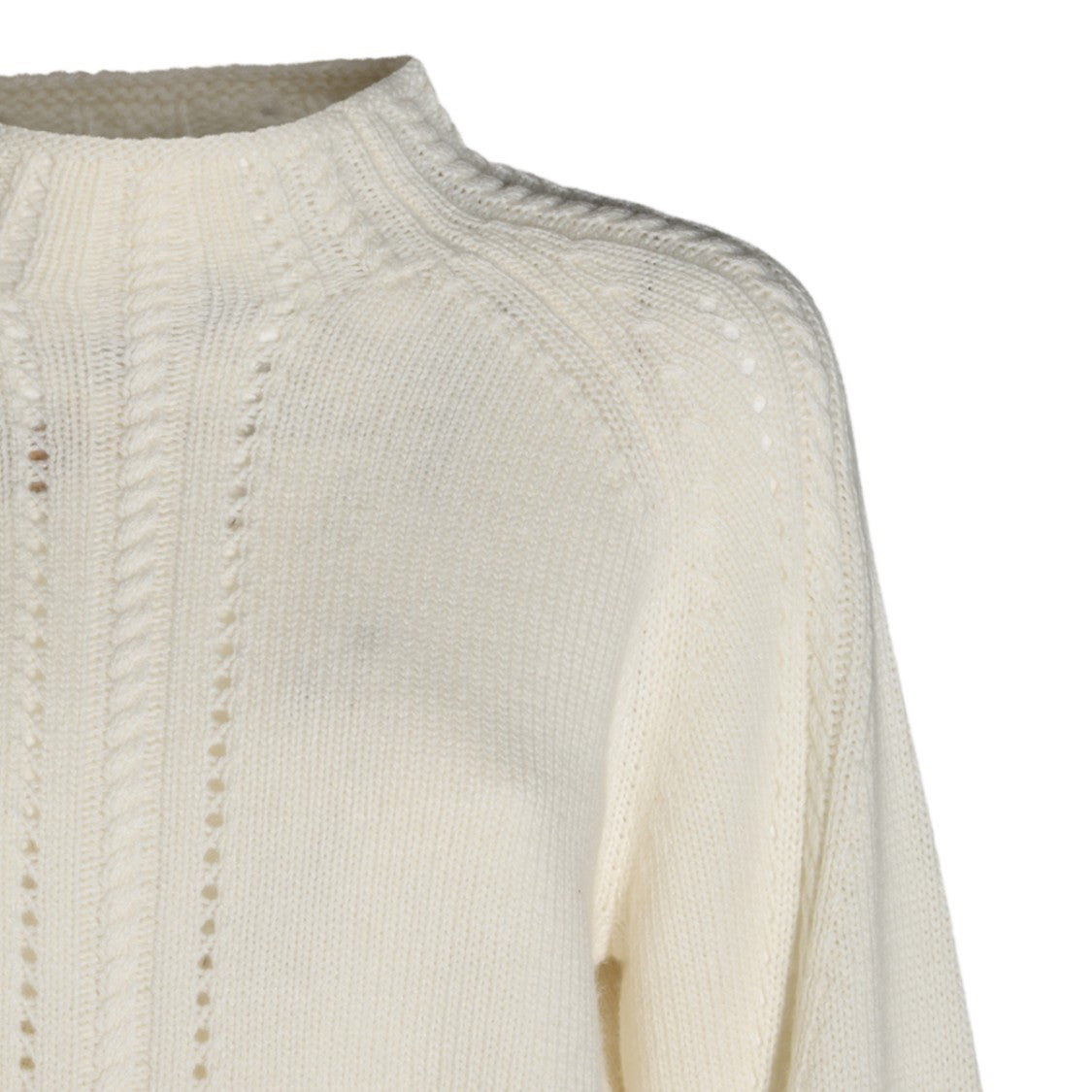 Twin-Set Cropped High Neck Floral Embroidered Sweater