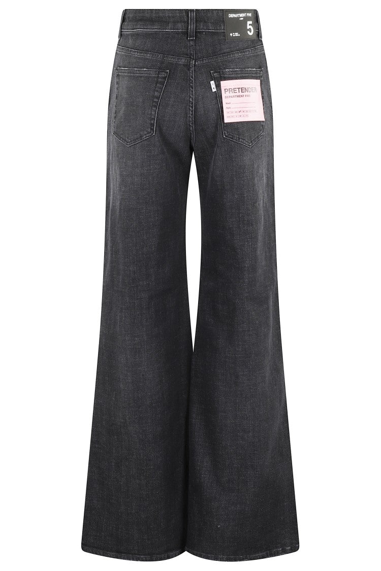 Department Five Wide-Leg Black Denim Jeans With Medium Rise