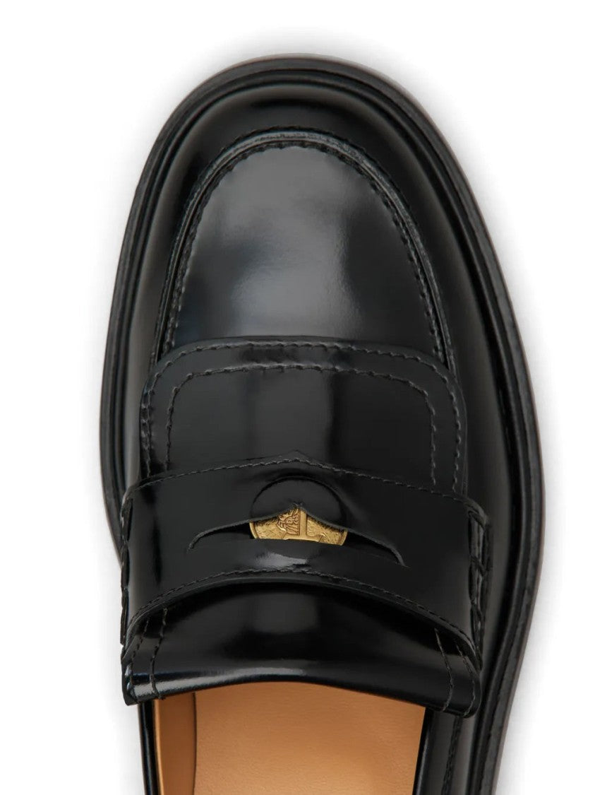 Tod's Black Leather Loafers With Goat Leather Lining