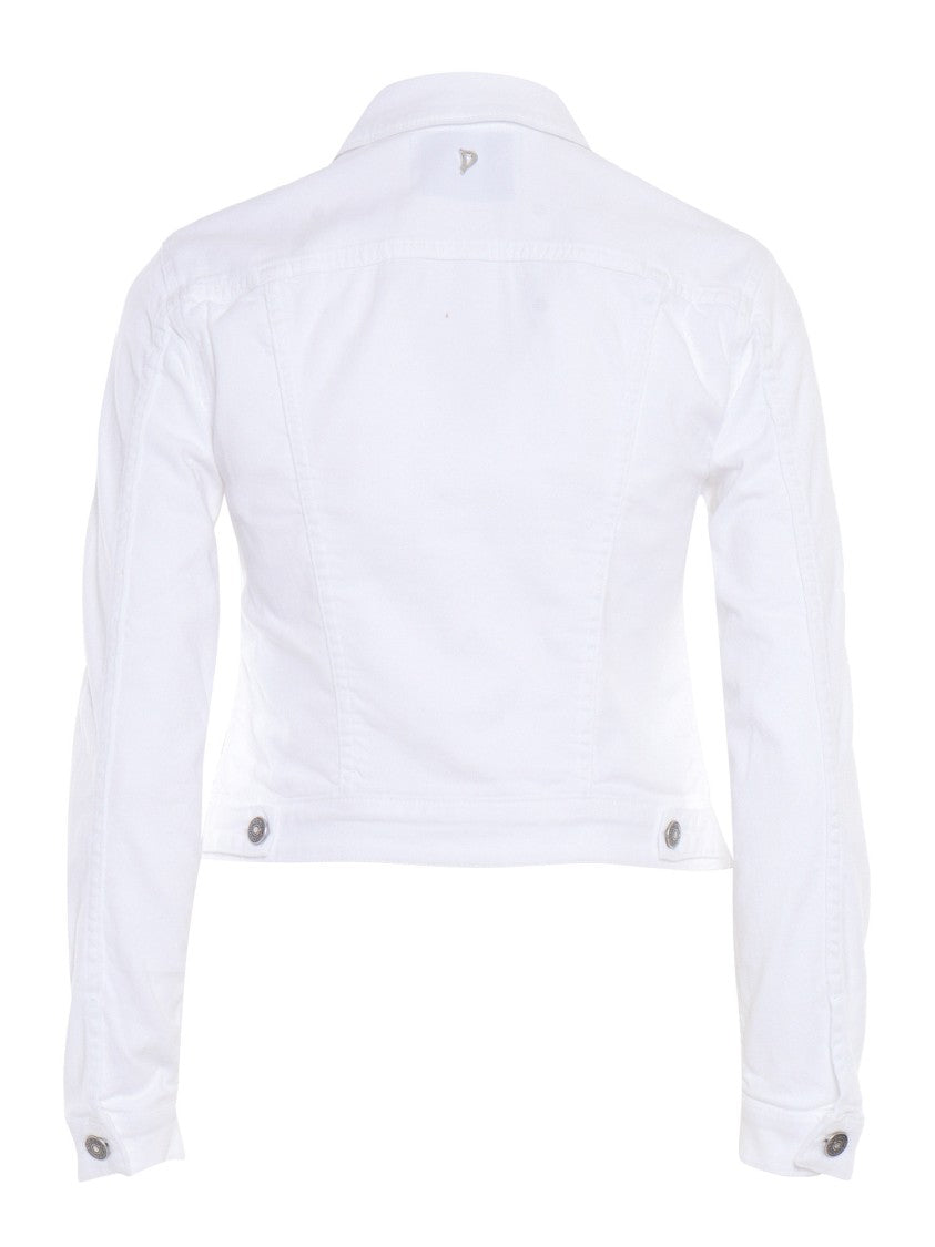 Dondup Tailored Cropped Denim Jacket With Structured Collar