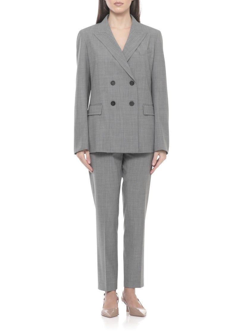 Fabiana Filippi Grey Lightpoint Detail Wool Blazer
