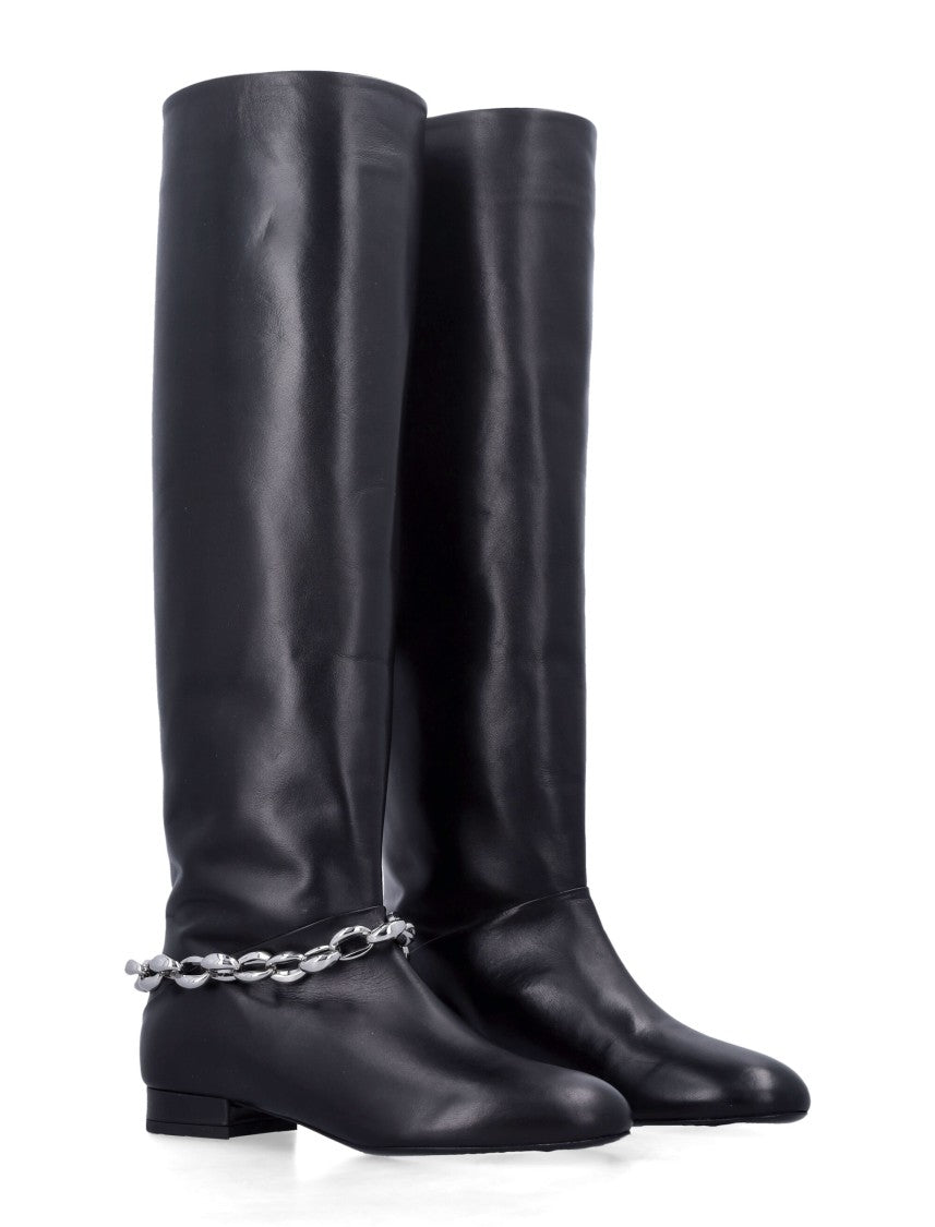 By Far Smooth Leather Knee-High Boots