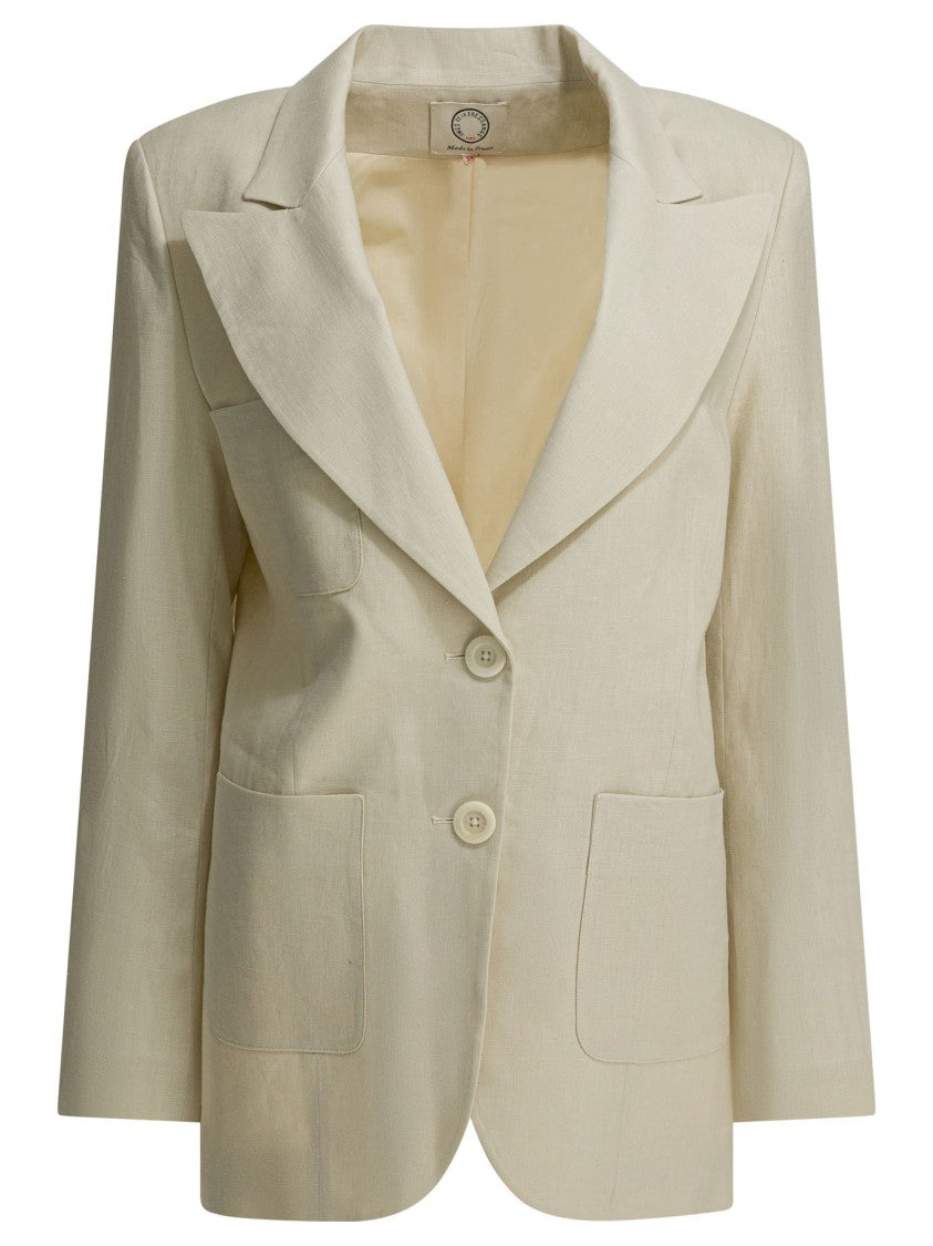 Ines De La Fressange Notched Lapel Casual Jacket With Boxy Silhouette