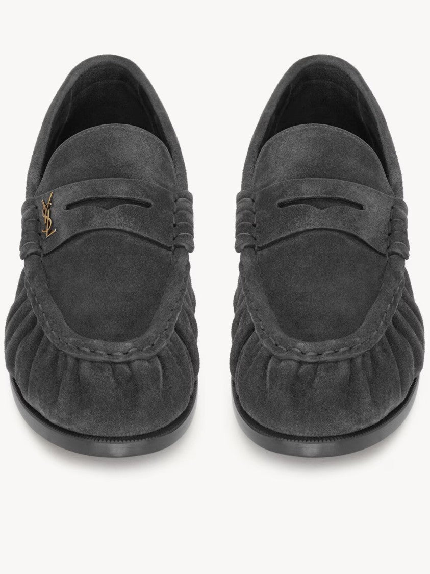Saint Laurent Grey Le Loafer 15 Suede Loafers