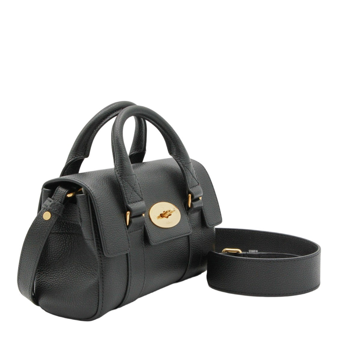 Mulberry Structured Handbag With Pebbled Texture