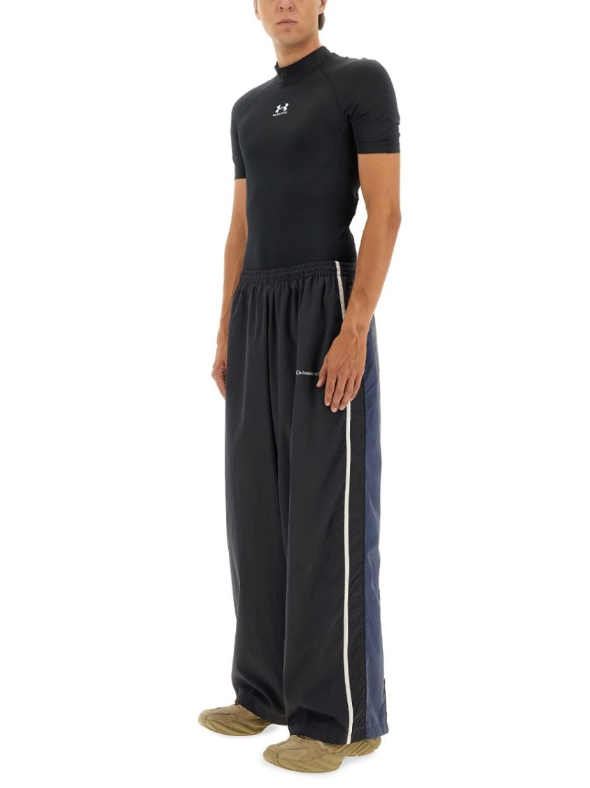 Balenciaga Wide-Leg Tracksuit Pants With Color-Block Design