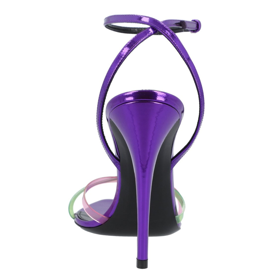 Saint Laurent Gippy Patent Leather And Plexi Sandals Purple