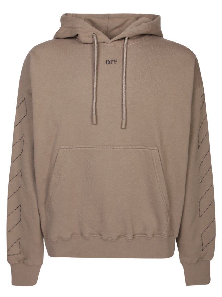 Off-White Beige Cotton-Blend Sweatshirt