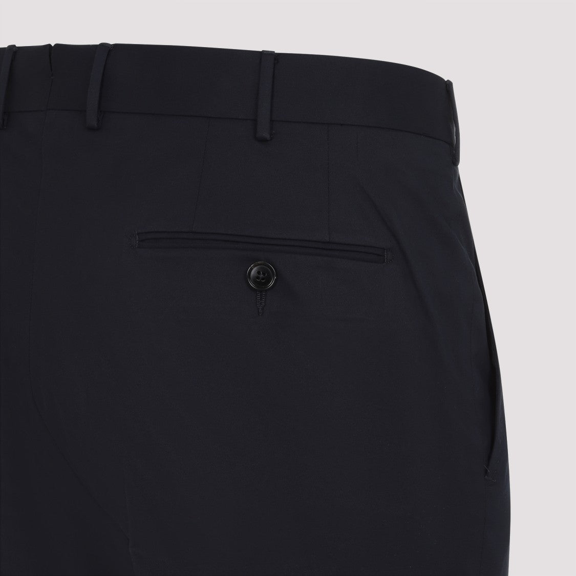 Zegna Blue-Navy Cotton Formal Pants