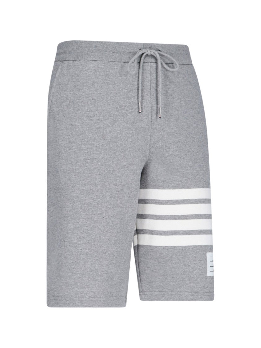 Thom Browne "4-Bar" Sports Shorts, In Grey Cotton