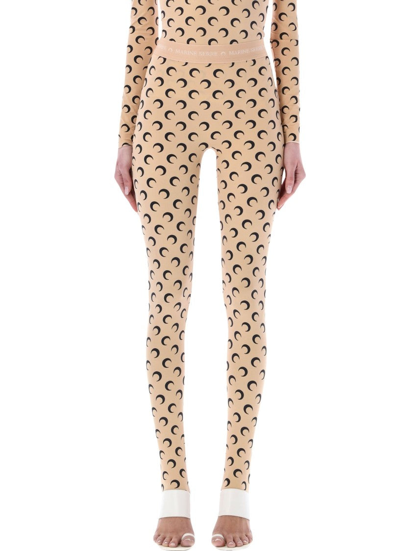 Marine Serre High-Waisted Leggings With Crescent Moon Pattern