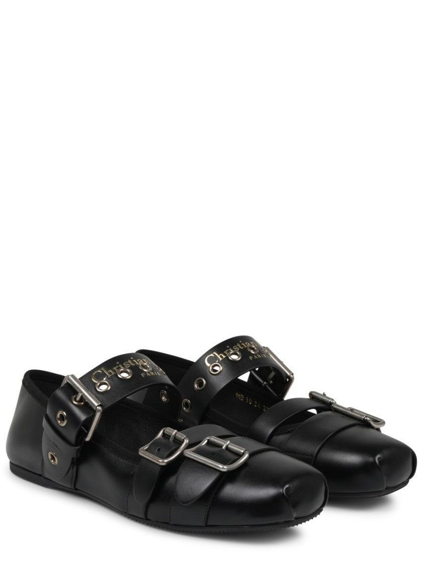 Dior Punk Black Leather Flats