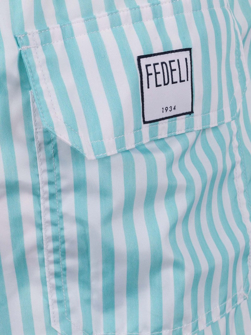 Fedeli Vertical Stripe Woven Swim Shorts