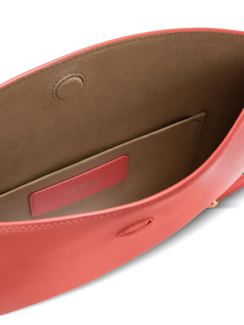 Furla Moonstone M Crescent-Shaped Smooth Leather Handbag